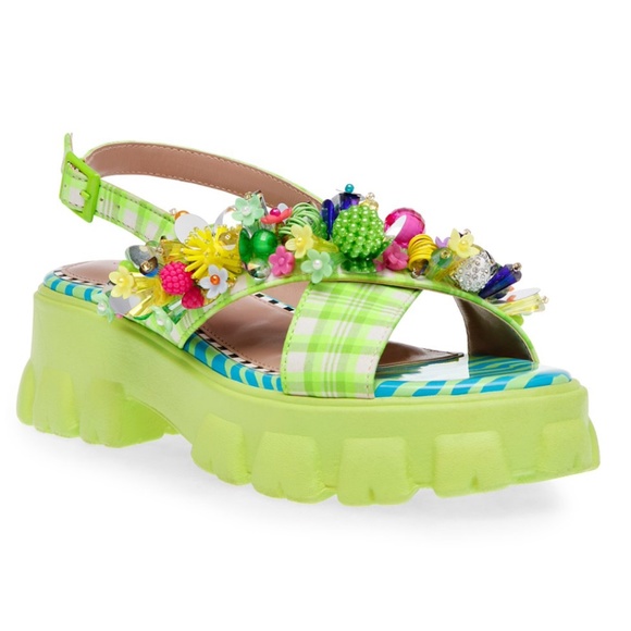 Betsey Johnson Shoes - Betsey Johnson Green Charm Frankee Platform Sandal Size 6.5